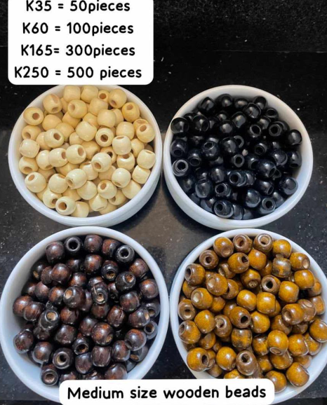 Medium Wooden Beads — 50 pcs
